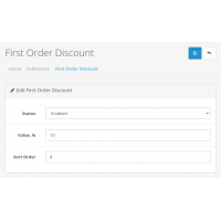 First Order Discount - Скидка для первой покупки