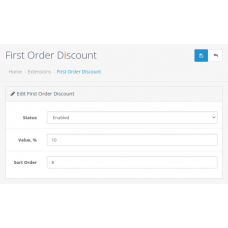 First Order Discount - Скидка для первой покупки